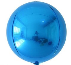 Фольгована кулька Pinan "4D сфера" синя 22"(55см) 1шт.