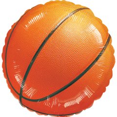 Фольгована кулька Pinan круг "Баскетбольний м'яч" оранжева 18"(45см) 1шт.