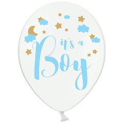 Латексна повітряна кулька 12" (30 см) "Це хлопчик" англ. пастель Belbal 50шт