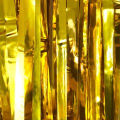 Гірлянда фольгована КНР "штора" (1х3м) смужка, золото, в уп (1 шт)