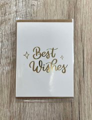 Міні листівка "Best Wishes" золоте тиснення 1шт.