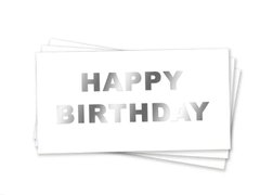 Подарунковий конверт на гроші "Happy Birthday" срібне тиснення 1 шт.