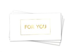 Паперовий конверт на гроші білий "For you" золоте тиснення 1шт.