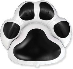 Фольгированный шар FM Flexmetal, Собачья лапа, черный 80 см