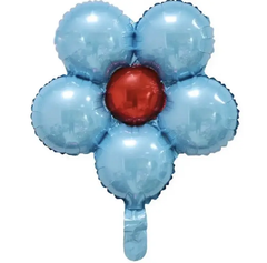 Фольгована кулька фігура Pinan "Квітка" блакитна 16" (40 см.) в уп. (1шт.)