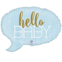 Фольгована кулька фігура "Hello baby" голуба Grabo 24" (60 см) 1 шт