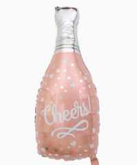 Фольгована кулька фігура Pinan "Пляшка шампанського Сheers" рожеве золото 69х55 см. в уп. (1шт.)