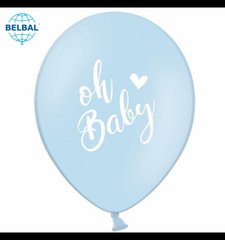 Кулька латекс БЛ Belbal 12' (30см) "Oh baby" блакитний (25шт)