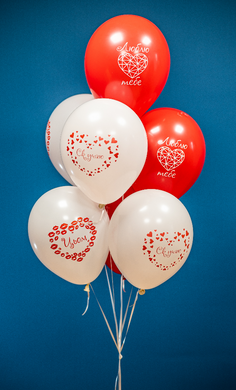 Латексні повітряні кульки 12" (30см.) "Люблю тебе" асорті ТМ "Твоя Забава" 50шт.