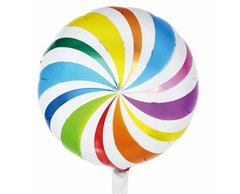 Фольгована кулька Pinan круг "Льодяник" кольорова 18"(45см) 1шт.