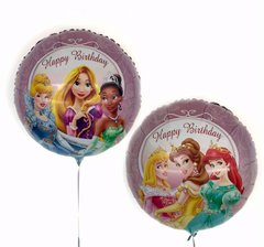 Фольгована кулька Pinan круг "Happy Birthday Принцеси" 18"(45см) 1шт.