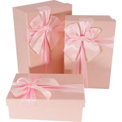 Подарункові коробки прямокутні рожеві (3 шт.)