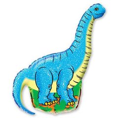 Фольгована кулька фігура "Динозавр" блакитний 26" Flexmetal 1шт.