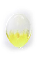 Ексклюзивна латексна кулька прозора з ніжно-жовтим 12"(30см) ТМ Balonevi 1шт.