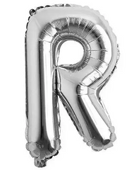 Фольгована кулька буква "R" срібна 16" (40 см) 1 шт