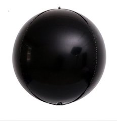 Фольгована кулька Pinan "4D сфера" чорна 22"(55см) 1шт.