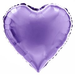 Фольгована кулька "Серце" ніжно-бузкова металік 18"(45см) 1шт.