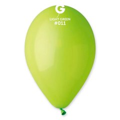 Латексна кулька Gemar світло-зелена(011) пастель 10"(25см) 100шт.