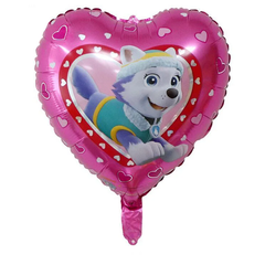 Фольгована кулька серце Pinan "Собачка дівчинка" кольорова 18"(45см) 1шт.