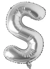 Фольгована кулька буква "S" срібна 16" (40 см) 1 шт