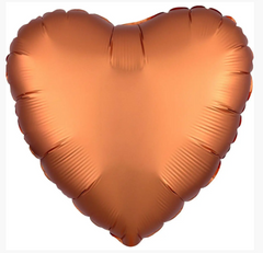 Фольгована кулька "Серце" оранжева сатин 18"(45см) 1шт.