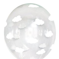 Латексна повітряна кулька 12" (30 см) "Хмаринки" кристал Belbal 25 шт