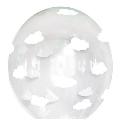 Латексна повітряна кулька 12" (30 см) "Хмаринки" кристал Belbal 25 шт
