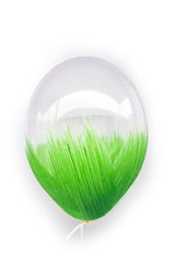 Ексклюзивна латексна кулька прозора з салатовим 12"(30см) ТМ Balonevi 1шт.