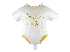 Фольгована кулька фігура "Hello Baby" біла PartyDeco 51х45 см.(1шт.)