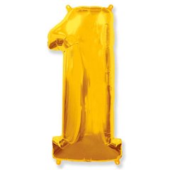 Фольгированная цифра 1 (40’) Flexmetal золото, 100 см