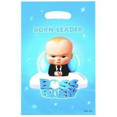 Подарунковий пакет поліетиленовий "Baby Boss" блакитний 25х16см (10шт).
