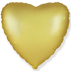 Фольгированный шар 18’ Flexmetal Сердце золото сатин, 45 см
