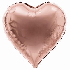 Фольгована кулька Pinan "Серце" рожеве золото металік 18"(45см) 1шт.