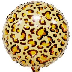 Фольгована кулька Pinan круг "Леопард" оранжева 18"(45см) 1шт.