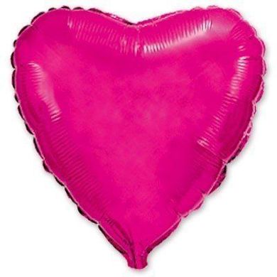 Фольгированный шар 9’ Flexmetal Сердце малиновое металлик, 23 см