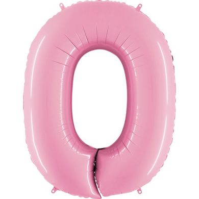 Фольгована кулька цифра "0" рожева Grabo 40" (100 см) 1 шт
