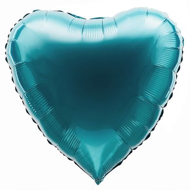 Фольгированный шар 18’ Pinan, 101 ярко-голубой, металлик, сердце 44 см