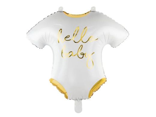 Фольгована кулька фігура "Hello Baby" біла PartyDeco 51х45 см.(1шт.)