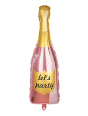 Фольгована кулька фігура Pinan "Пляшка шампанського let`s party" рожева 40х100 см. в уп. (1шт.)