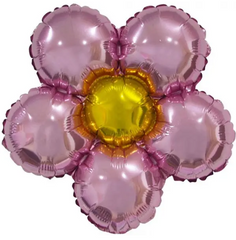 Фольгована кулька фігура "Квітка" рожева 16" (40 см.) в уп. (1шт.)