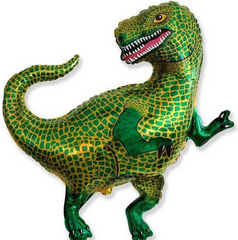 Фольгована кулька міні фігура " Динозавр Тиранозавр" зелена Flexmetal 34×32см. (1 шт)