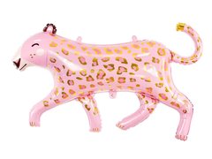 Фольгована кулька фігура "Леопард" рожева Party Deco 114х80 см. (1шт.)