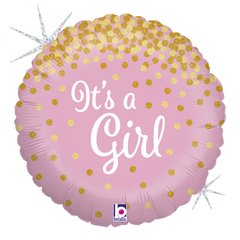 Кулька фольга Grabo коло 18' (45см) анг "It`s a Girl" (1 шт)