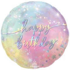 Фольгована кулька круг "Happy Birthday блиск" кольорова Anagram 18"(45см) 1шт.