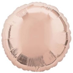 Фольгированный шар 18’ Flexmetal Круг розовое золото металлик, 45 см