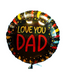 Фольгована кулька круг "Love you DAD" голограма коричнева 18"(45см) 1 шт.