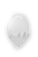 Ексклюзивна латексна кулька прозора з срібним 12"(30см) ТМ Balonevi 1шт.