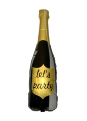 Фольгована кулька фігура Pinan "Пляшка шампанського let`s party" чорна 40х100 см. в уп. (1шт.)