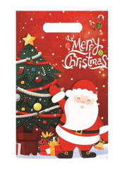 Подарунковий пакет поліетиленовий "Merry Christmas Санта" кольоровий 25х16см (10шт).