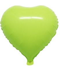 Кулька фольга КНР серце 18' (44см) макарун зелений (1 шт)
